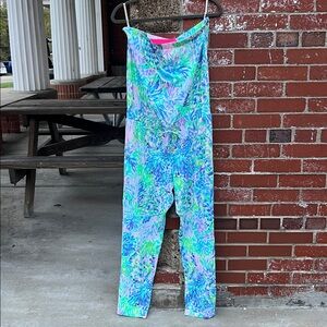 Lilly Pulitzer Keely Jumpsuit LARGE “Shell of a Party”